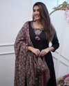 SI 218 Viscose Chanderi With Sequence Embroidery Work Kurti With Bottom Dupatta Online Wholesale